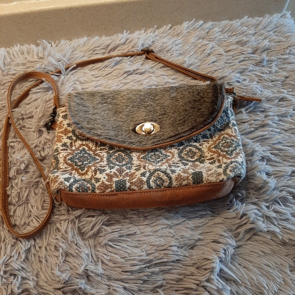 Myra Bag Canvas, Leather and Hairon Crossbody Bag - Picture 5 of 14
